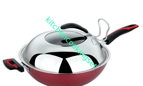 Dauerhafter Nonstick Kochgeschirr-Satz mit ausgeglichener Klarglas-Deckel kundengebundener Größe